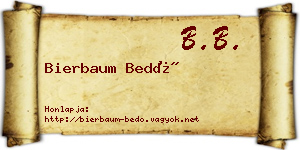 Bierbaum Bedő névjegykártya